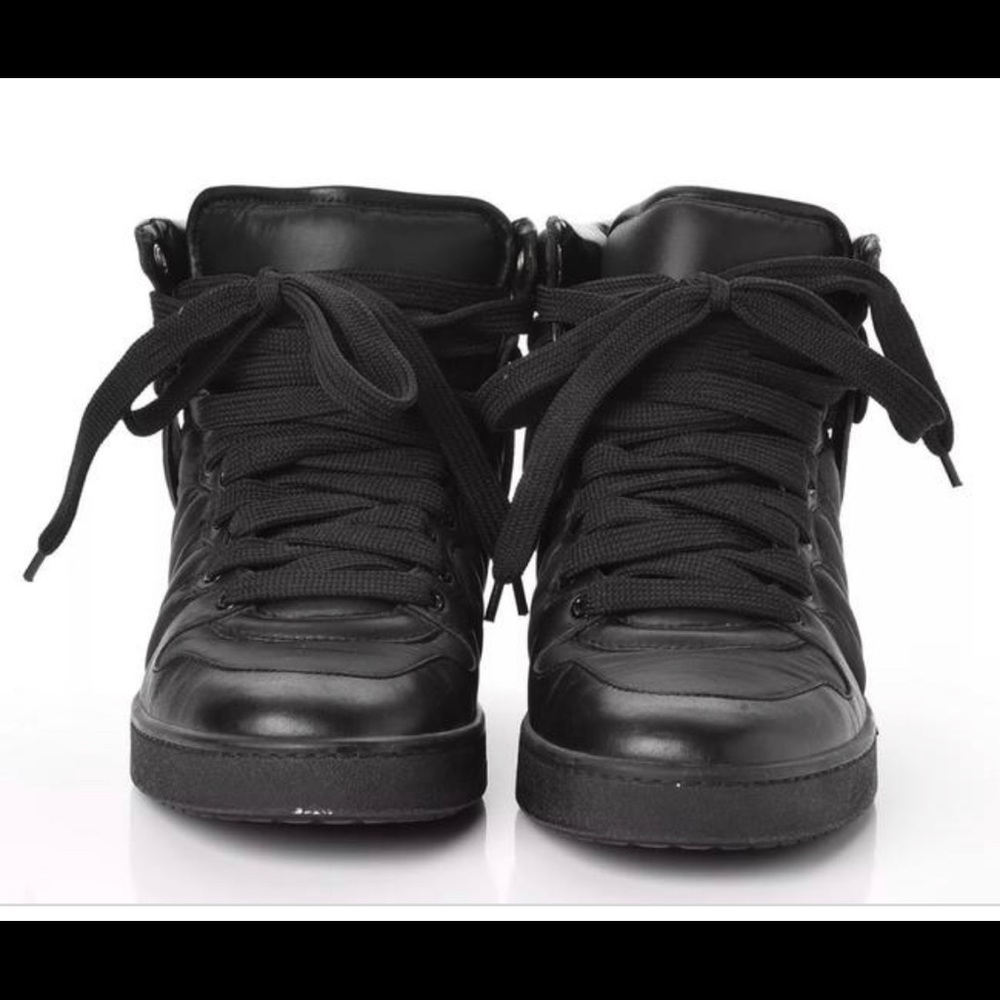 Gucci Black Hudson Men’s Leather High Top Sneakers